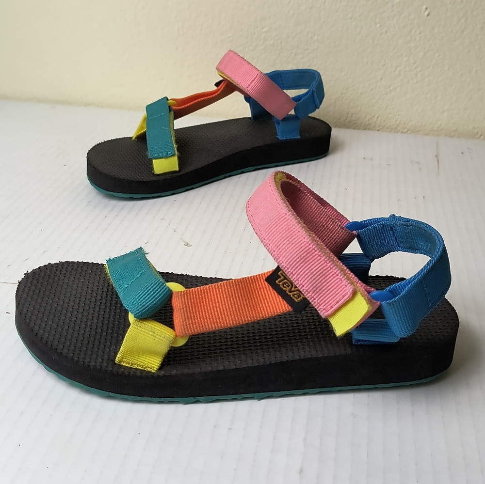 Teva Original Universal Colorful Little Girl Size 2 Sandals - Picture 2 of 11